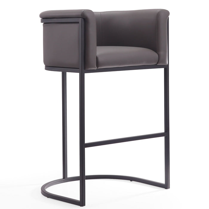 Manhattan Comfort Cosmopolitan 37.8\" Metal Barstool - Pebble & Black