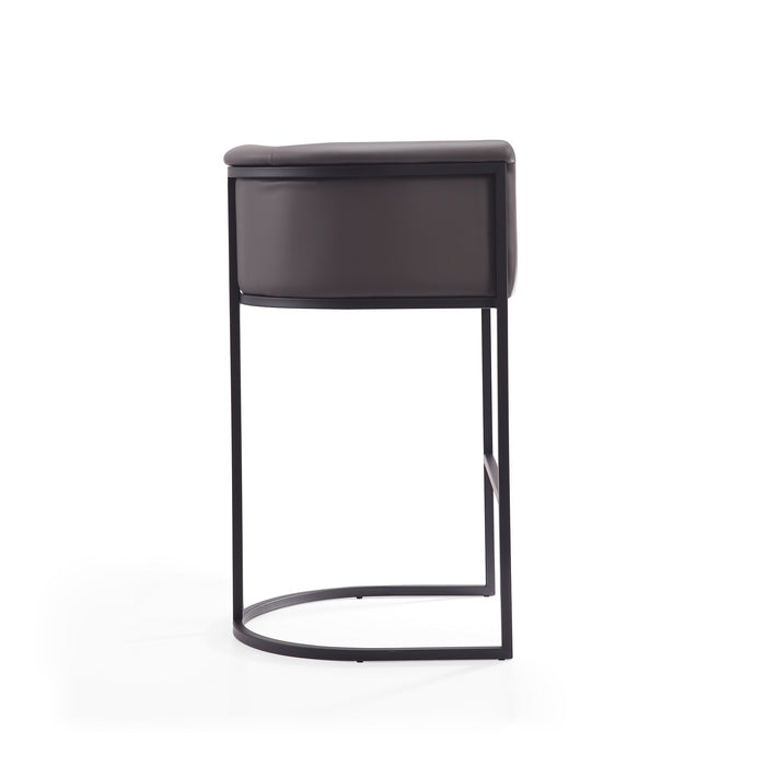 Manhattan Comfort Cosmopolitan 37.8\" Metal Barstool - Pebble & Black