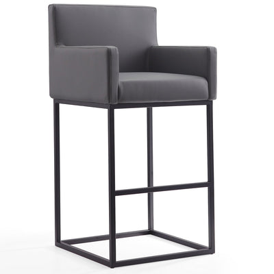 Manhattan Comfort Ambassador 42" Metal Barstool - Grey & Black|Tabouret bar Ambassador de Manhattan Comfort de 42 po en métal - gris et noir