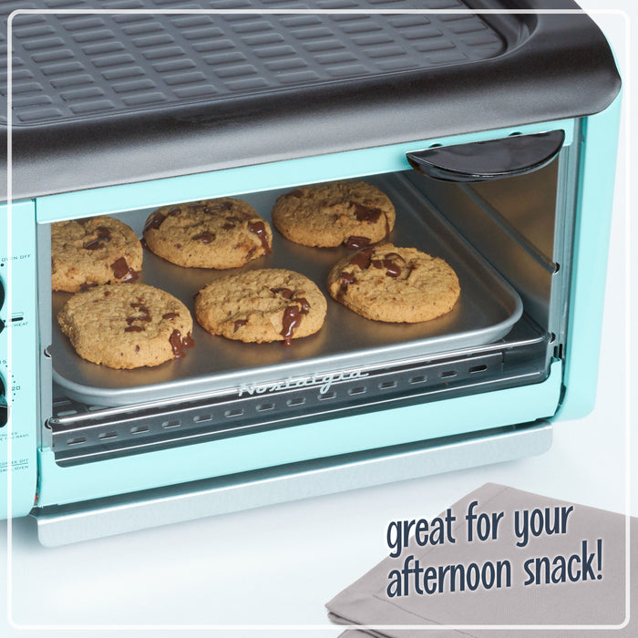 Nostalgia Retro 3-In-1 Family Size Breakfast Station with Aqua Toaster Oven - BST3AQ