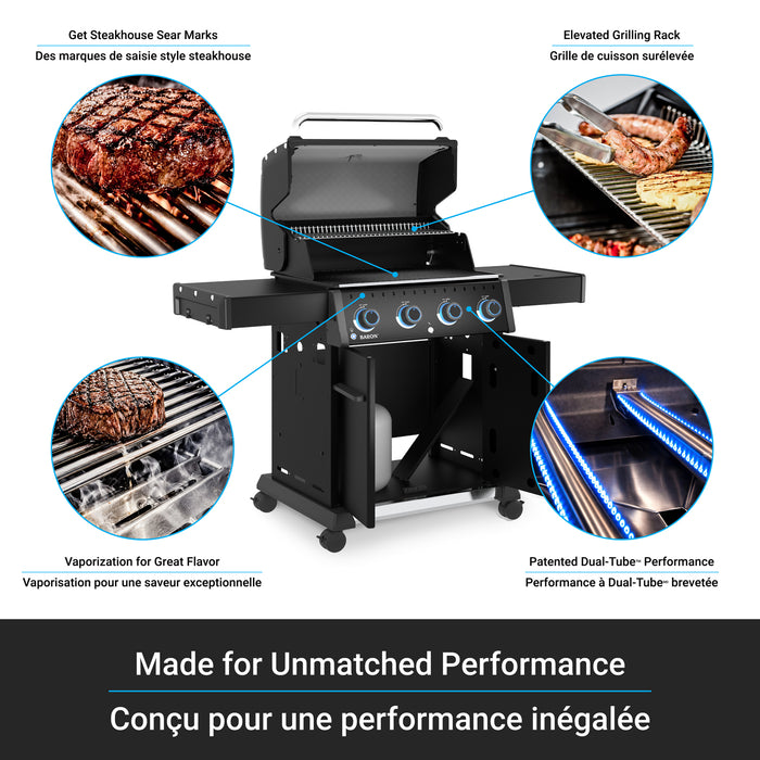Broil King Baron 420 Pro Shadow 4-Burner 40,000-BTU Propane Gas BBQ - 674114 Grill