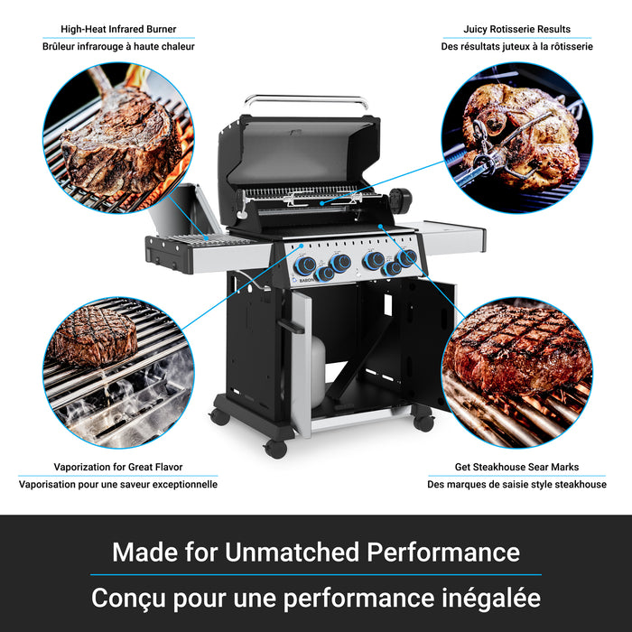 Broil King Baron S 490 Pro IR 4-Burner 40,000-BTU Propane Gas BBQ - 677344 Grill