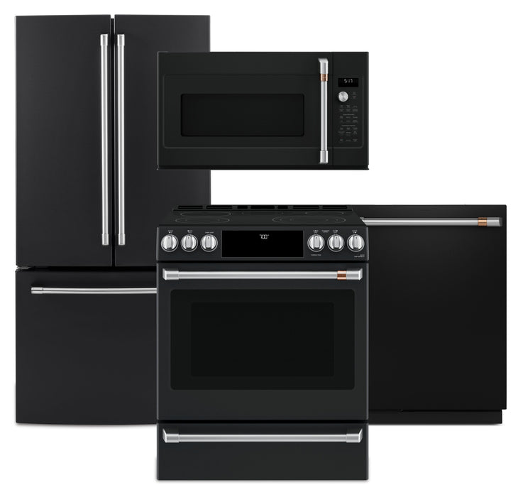Café 4-Piece Kitchen Appliance Package – Matte Black 