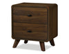 Cami Bedside 2-Drawer Nightstand, Mid-Century Modern, 17"W x 24.8"H – Brown
