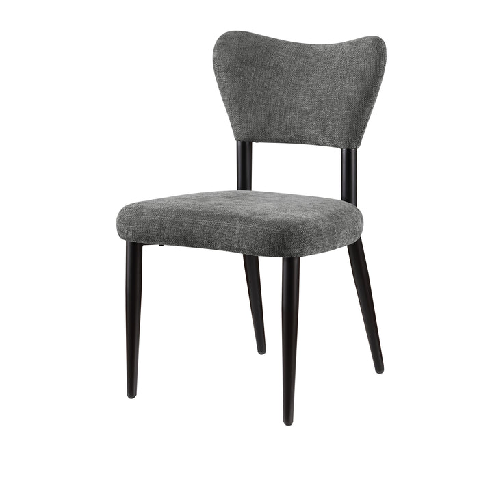 Kort & Co. Capri Dining Chair, Polyester Fabric, Metal – Charcoal