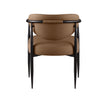 Kort & Co. Capri Dining Arm Chair, Vegan Leather, Metal - Brown | Chaise de salle à manger avec accoudoirs Capri de Kort & Co. en tissu de cuir végétalien et en métal - brune