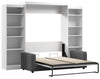 Bestar Pur Queen 10-Shelf Murphy Bed with Sofa - White