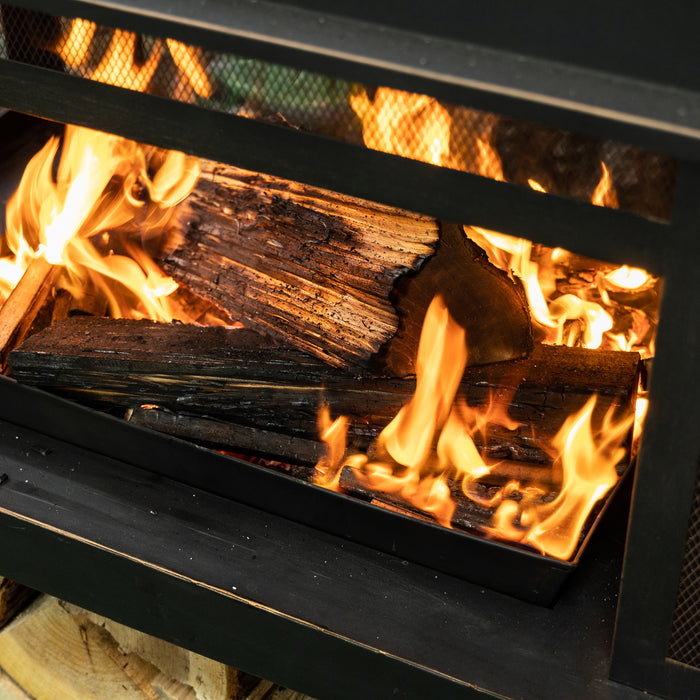 Deko Living 40\" Metal Wood Burner Fireplace