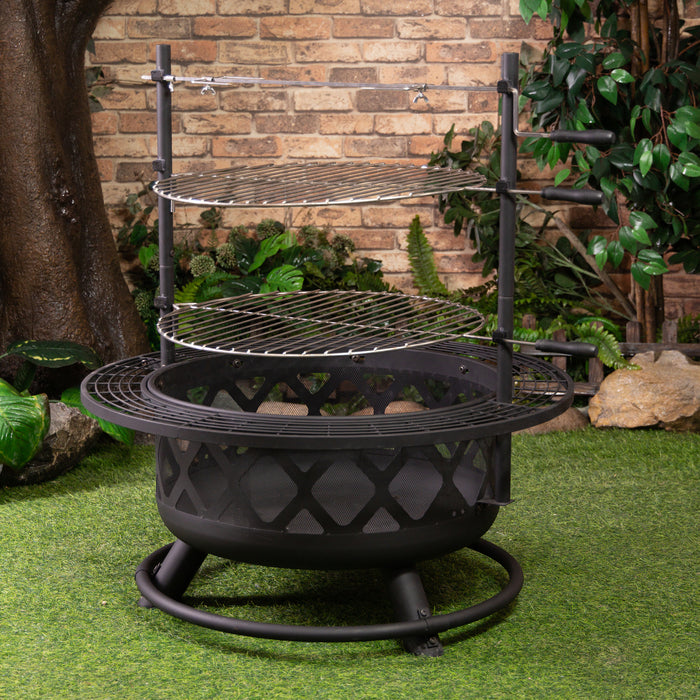 Deko Living Wood Burner Fire Pit & Rotisserie