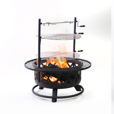 Deko Living Wood Burner Fire Pit & Rotisserie|Foyer et rôtissoire au bois Deko Living