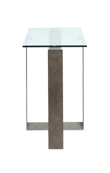 Consort 50\" Sofa Table with Tempered Glass Top  - Aged Pewter
