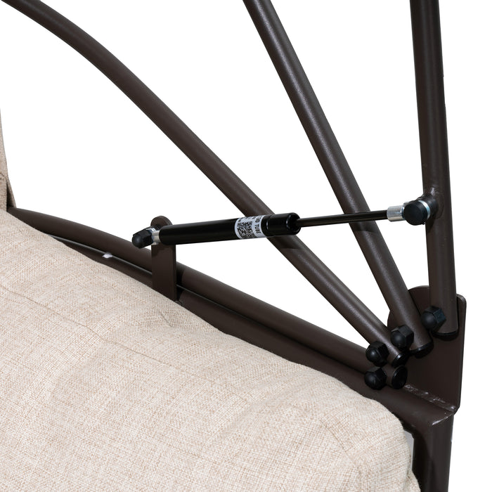 Deko Living Outdoor Rocking Egg Chair with Canopy - Brown