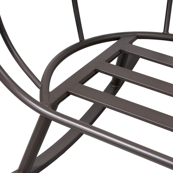 Deko Living Outdoor Rocking Egg Chair with Canopy - Brown