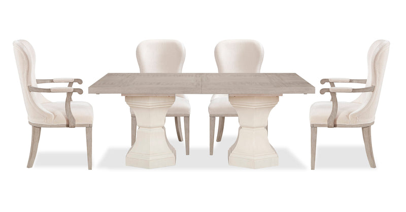 Corsa 5pc Dining Set with Table and 4 Chairs - Antique White Oak and Light Grey 