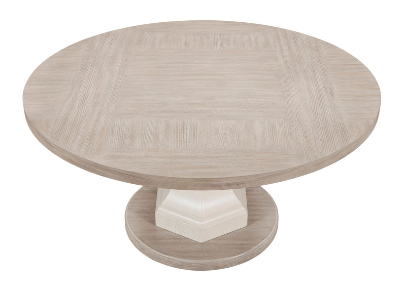 Corsa Round Dining Table - Light Grey and Antique White Oak - The Brick