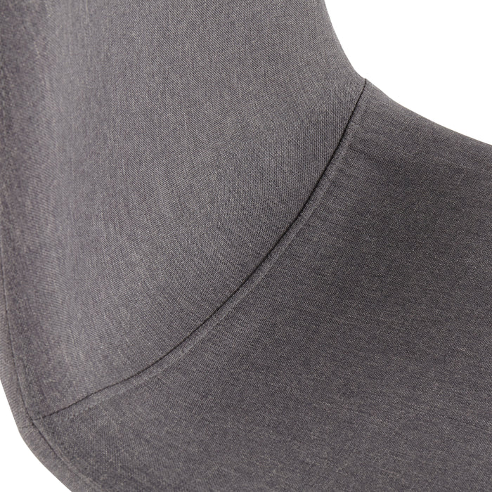 LumiSource Pebble Charcoal Fabric Mid-Century Modern Counter-Height Stool - Set of 2