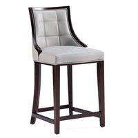 Manhattan Comfort Fifth Avenue Faux Leather Counter Height Barstool - Light Grey