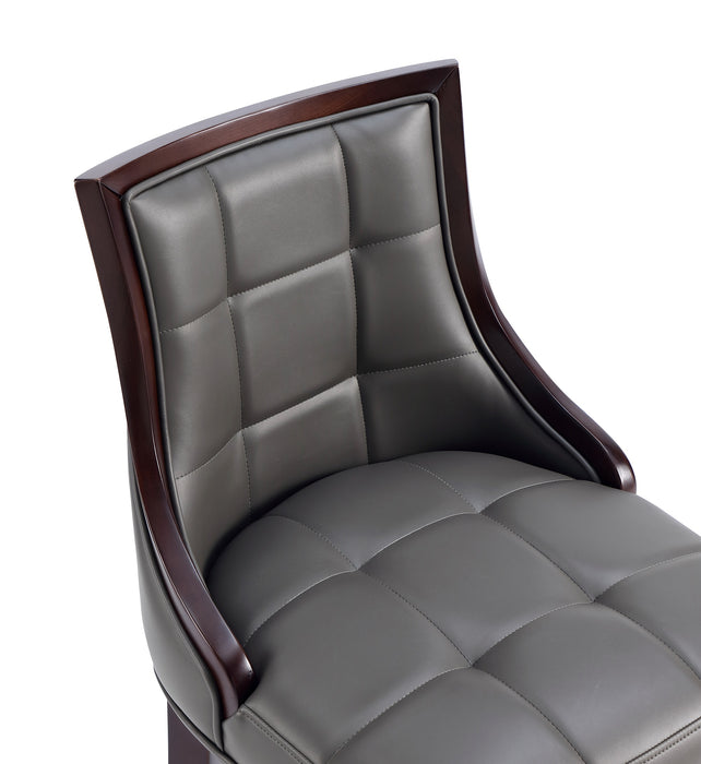 Manhattan Comfort Fifth Avenue Faux Leather Counter Height Barstool - Pebble Grey