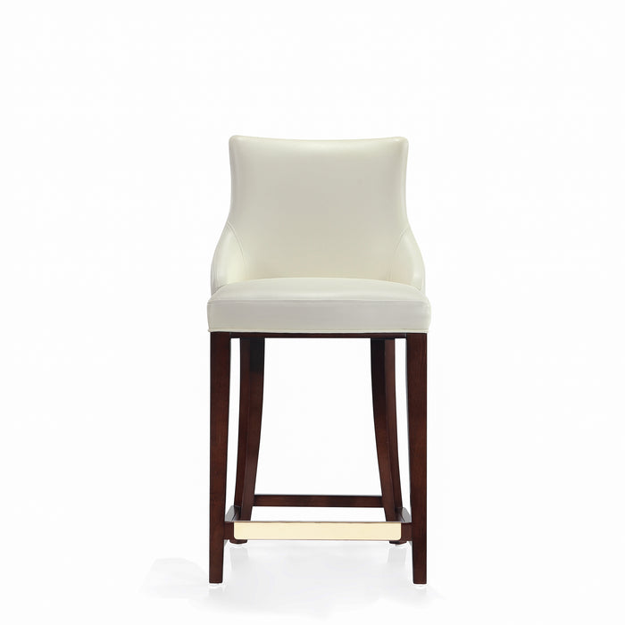 Manhattan Comfort Modern Shubert Leatherette Counter Height Barstool - Ivory
