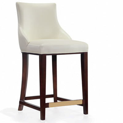 Manhattan Comfort Modern Shubert Leatherette Counter Height Barstool - Ivory|Tabouret bar moderne Shubert de Manhattan Comfort de hauteur comptoir en similicuir - ivoire