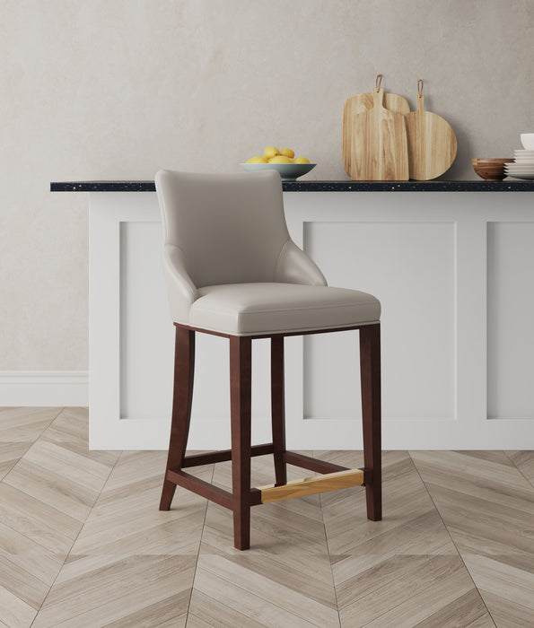 Manhattan Comfort Modern Shubert Leatherette Counter Height Barstool - Light Grey