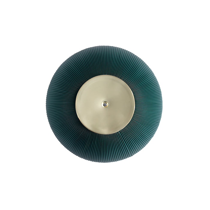 Manhattan Comfort Modern Anderson Coffee Table Upholstered Leatherette with Ceramic Faux Marble Tabletop - Green