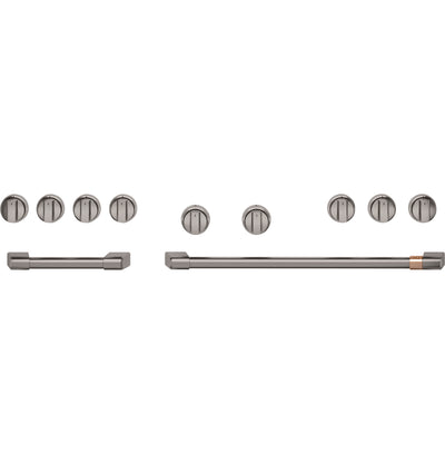 Café 48" Brushed Black Handle and Knob Kit for Pro Range and Rangetop - CXPR8HKPTBT|Trousse de poignées et de boutons Café noir brossé de 48 po pour cuisinière et surface de cuisson professionnelles - CXPR8HKPTBT