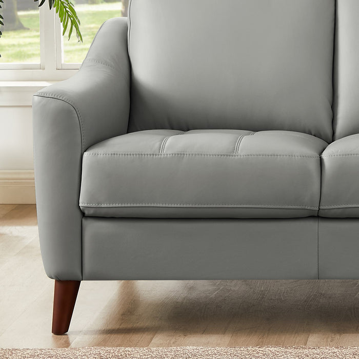 Hydeline Ersa Leather Loveseat - Grey