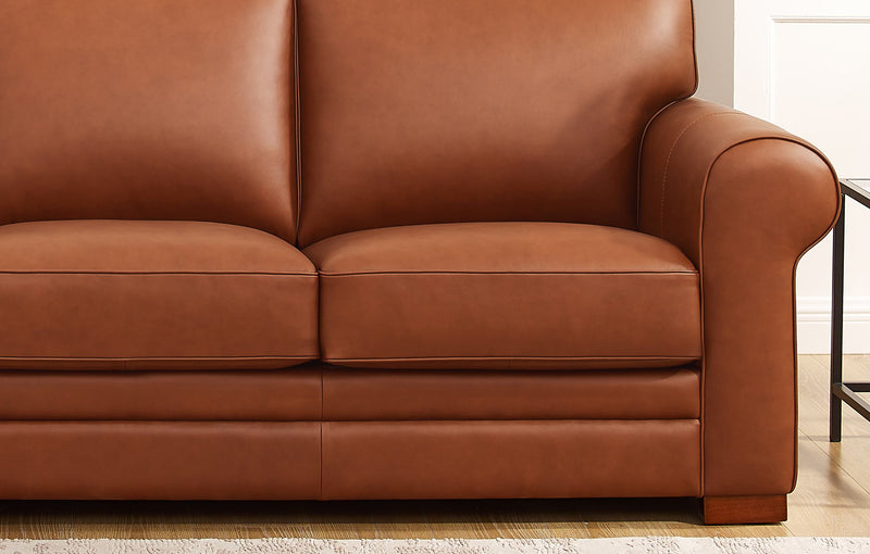 Hydeline Brookfield Leather Loveseat - Brown