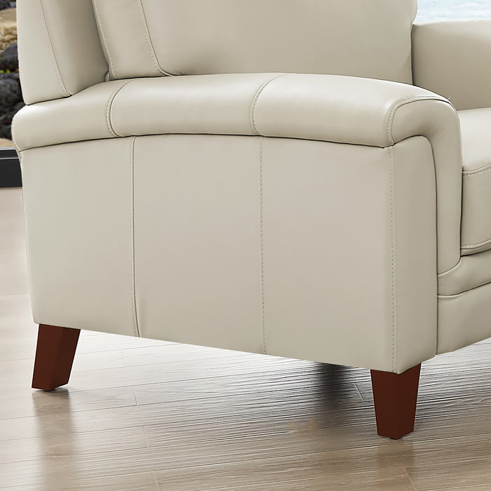 Hydeline Westcott Leather Chair - Vanilla