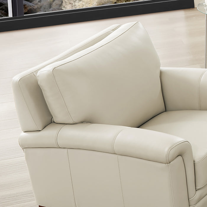 Hydeline Westcott Leather Chair - Vanilla