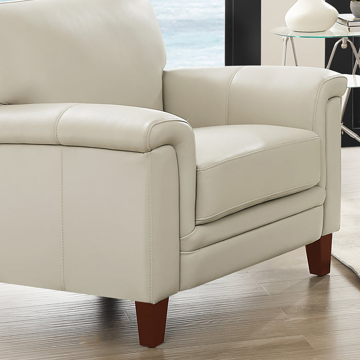 Hydeline Westcott Leather Chair - Vanilla