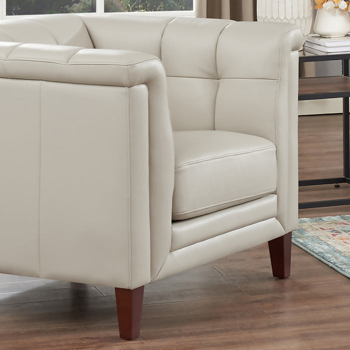 Hydeline Bodie Leather Chair - Vanilla