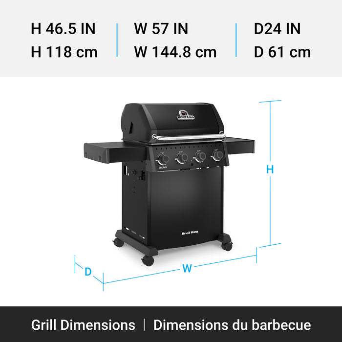 Broil King Crown 410 Shadow 4-Burner 40,000-BTU Natural Gas BBQ - 865057 Grill
