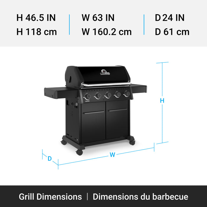 Broil King Crown 520 Shadow 5-Burner 45,000-BTU Natural Gas BBQ - 866157 Grill
