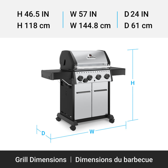 Broil King Crown S 440 4-Burner 40,000-BTU Propane Gas BBQ - 865364 Grill