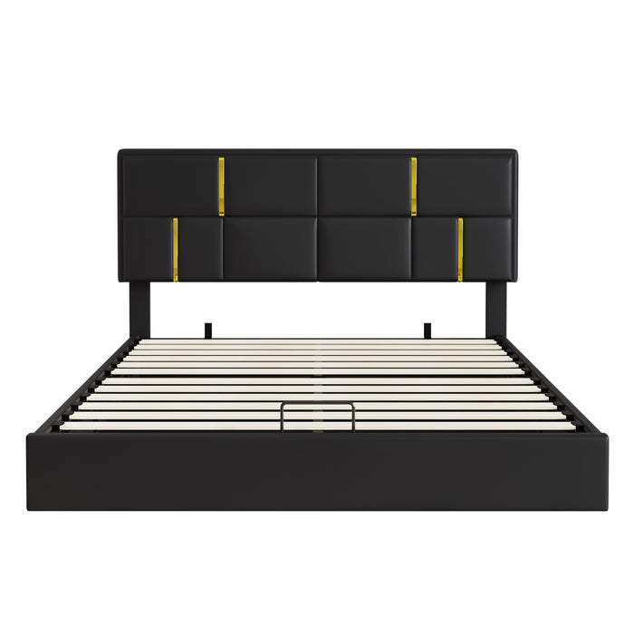 Nicole 2 Piece Bedroom Set With Upholstered Platform Bed And Ottoman Bench,queen Size,black Queen Bed