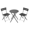 Lausaint Bistro Folding Three-Piece Set Black Patio Seating Package