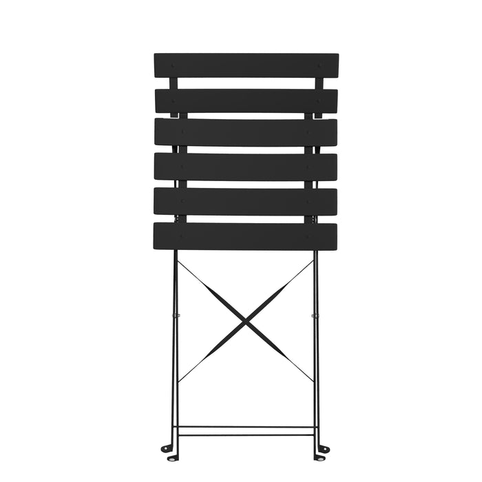 Lausaint Bistro Folding Three-Piece Set Black Patio Seating Package