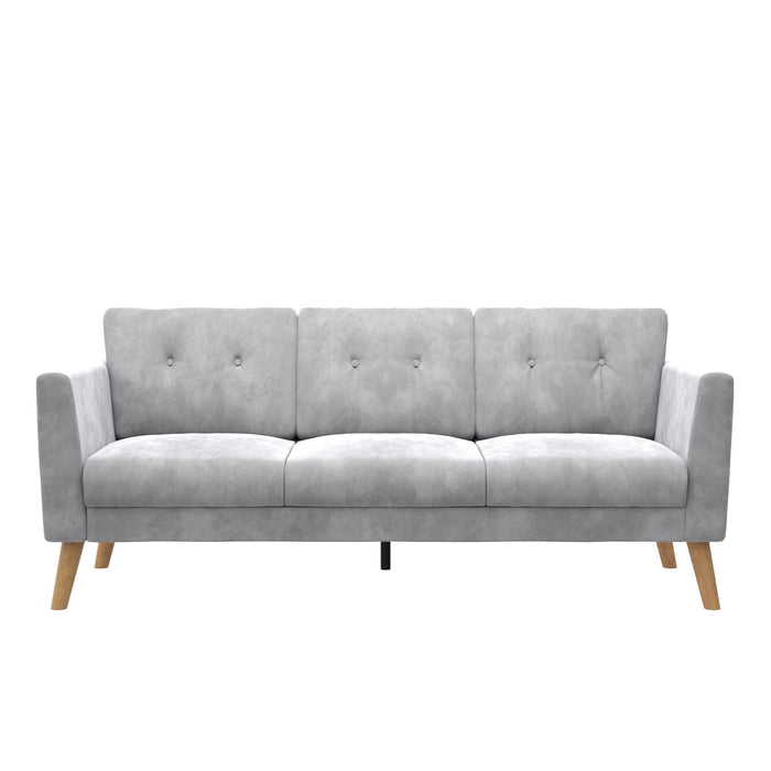Cosmoliving By Cosmopolitan Gloria Velvet Sofa Sectional - Light Grey