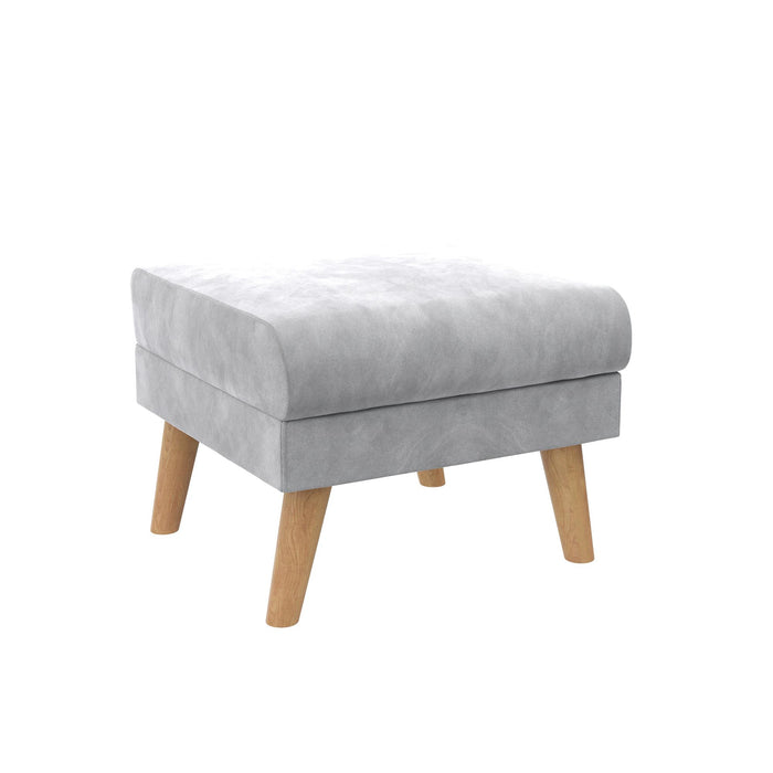 Cosmoliving By Cosmopolitan Gloria Velvet Sofa Sectional - Light Grey