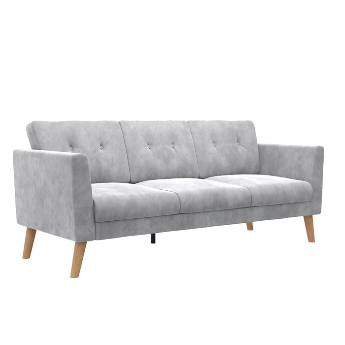 Cosmoliving By Cosmopolitan Gloria Velvet Sofa Sectional - Light Grey