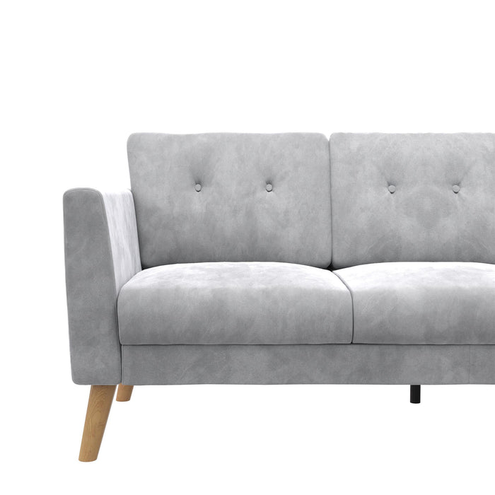 Cosmoliving By Cosmopolitan Gloria Velvet Sofa Sectional - Light Grey