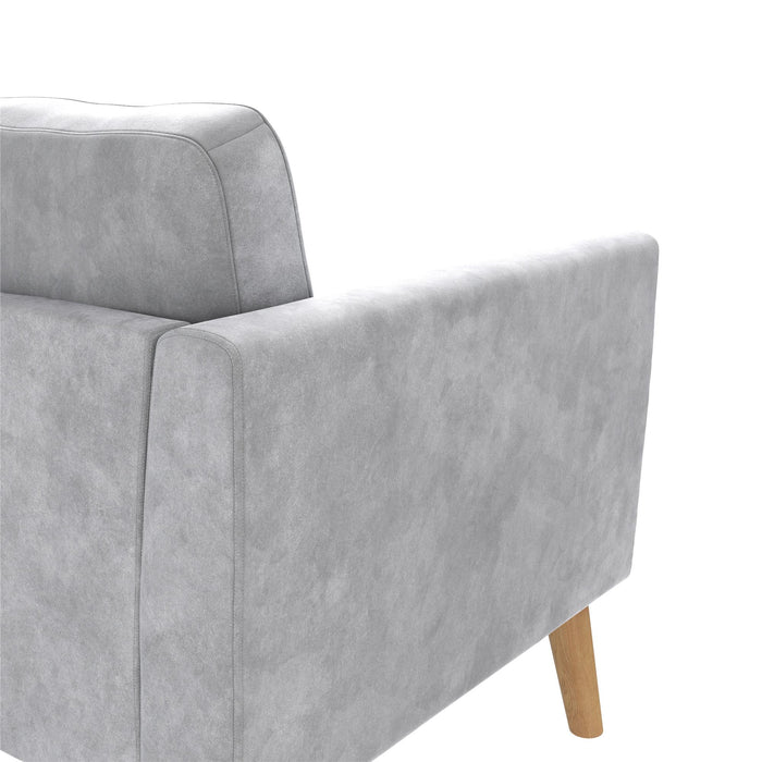 Cosmoliving By Cosmopolitan Gloria Velvet Sofa Sectional - Light Grey