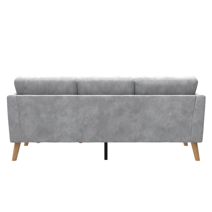 Cosmoliving By Cosmopolitan Gloria Velvet Sofa Sectional - Light Grey