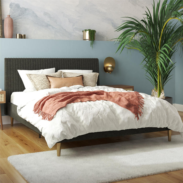 Mr. Kate Daphne Linen Queen Bed - Dark Grey