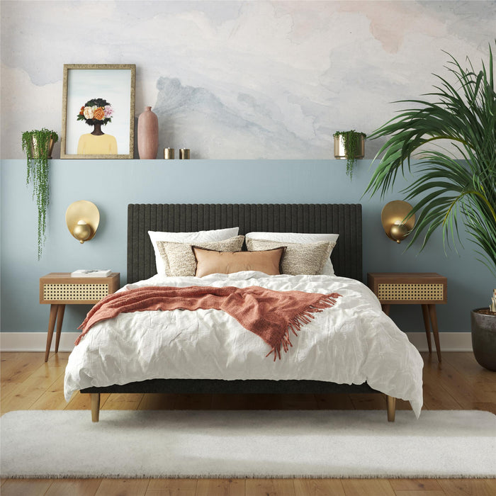Mr. Kate Daphne Linen Queen Bed - Dark Grey