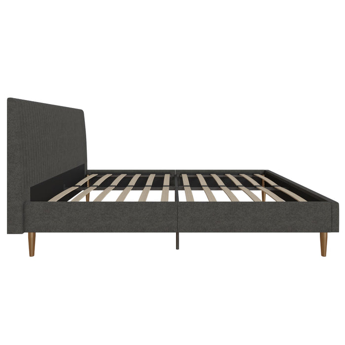 Mr. Kate Daphne Linen Queen Bed - Dark Grey