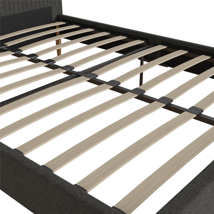 Mr. Kate Daphne Linen Queen Bed - Dark Grey