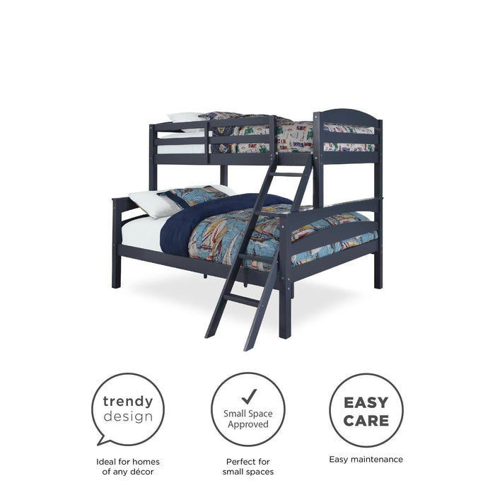 DHP Brady Twin Over Full Bunk Bed - Graphite Blue